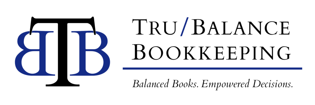Tru Balance Bookkeeping wide logo with tagline